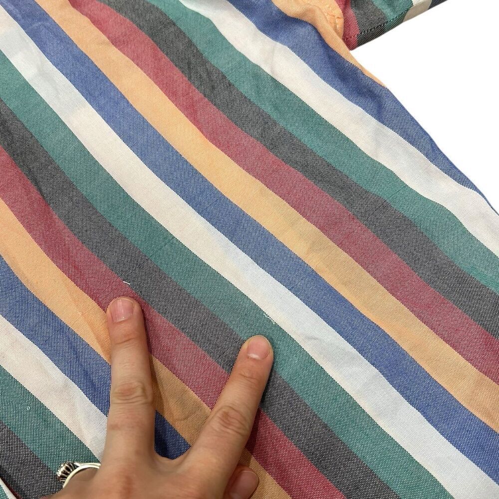 Madewell Multicolor Oversized Festival Stripe Courier Button-Back Shirt XXS - Picture 3 of 5